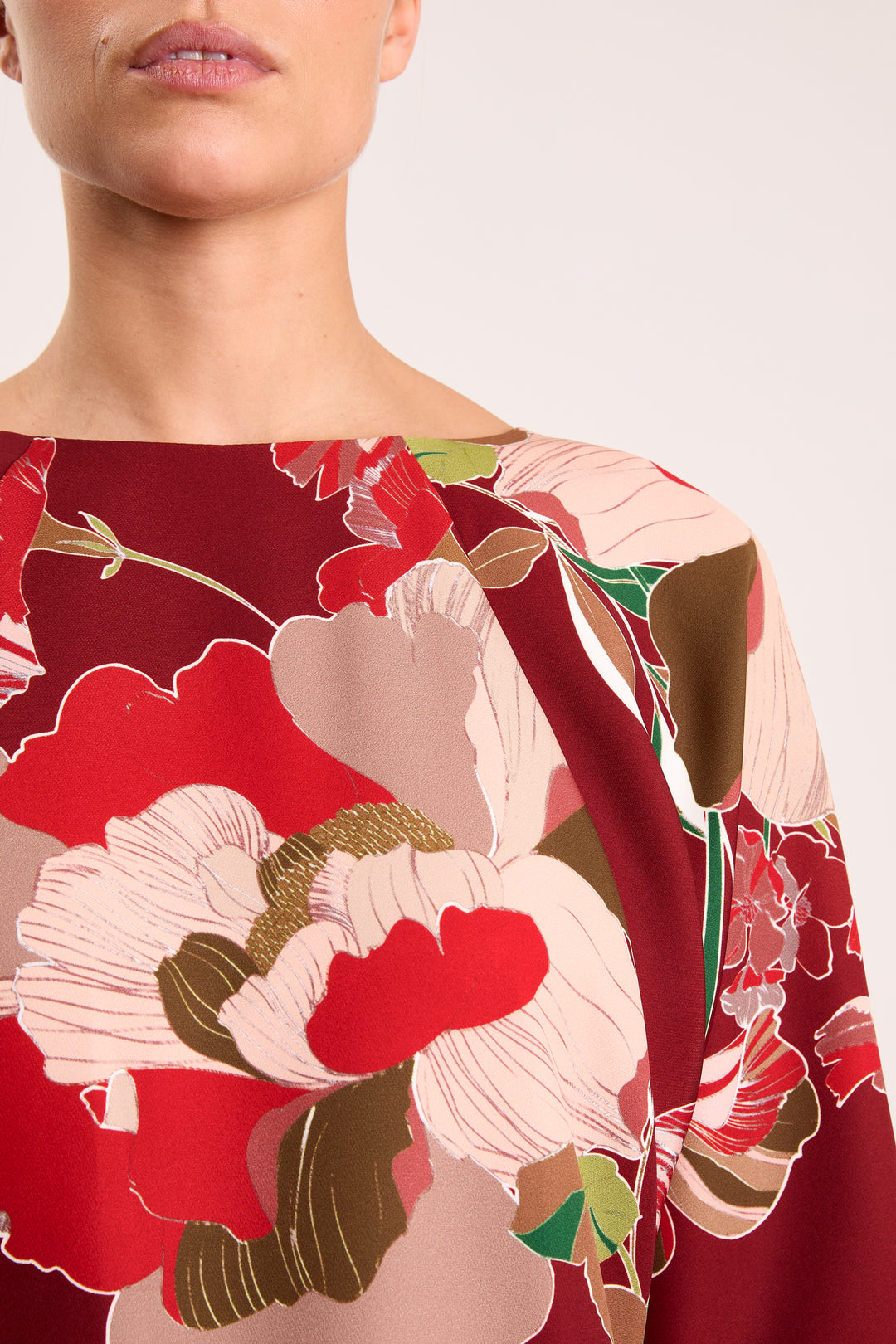 Jacqueline Botanical Flower Burgundy