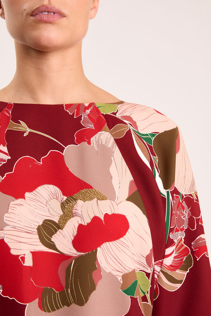 Jacqueline Botanical Flower Burgundy