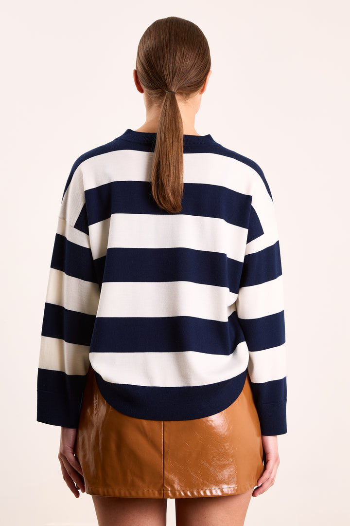 Sasha Merino Wool Navy/Off White