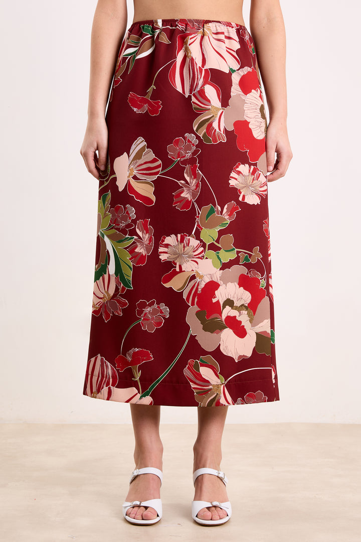 Eloise Botanical Flower Burgundy