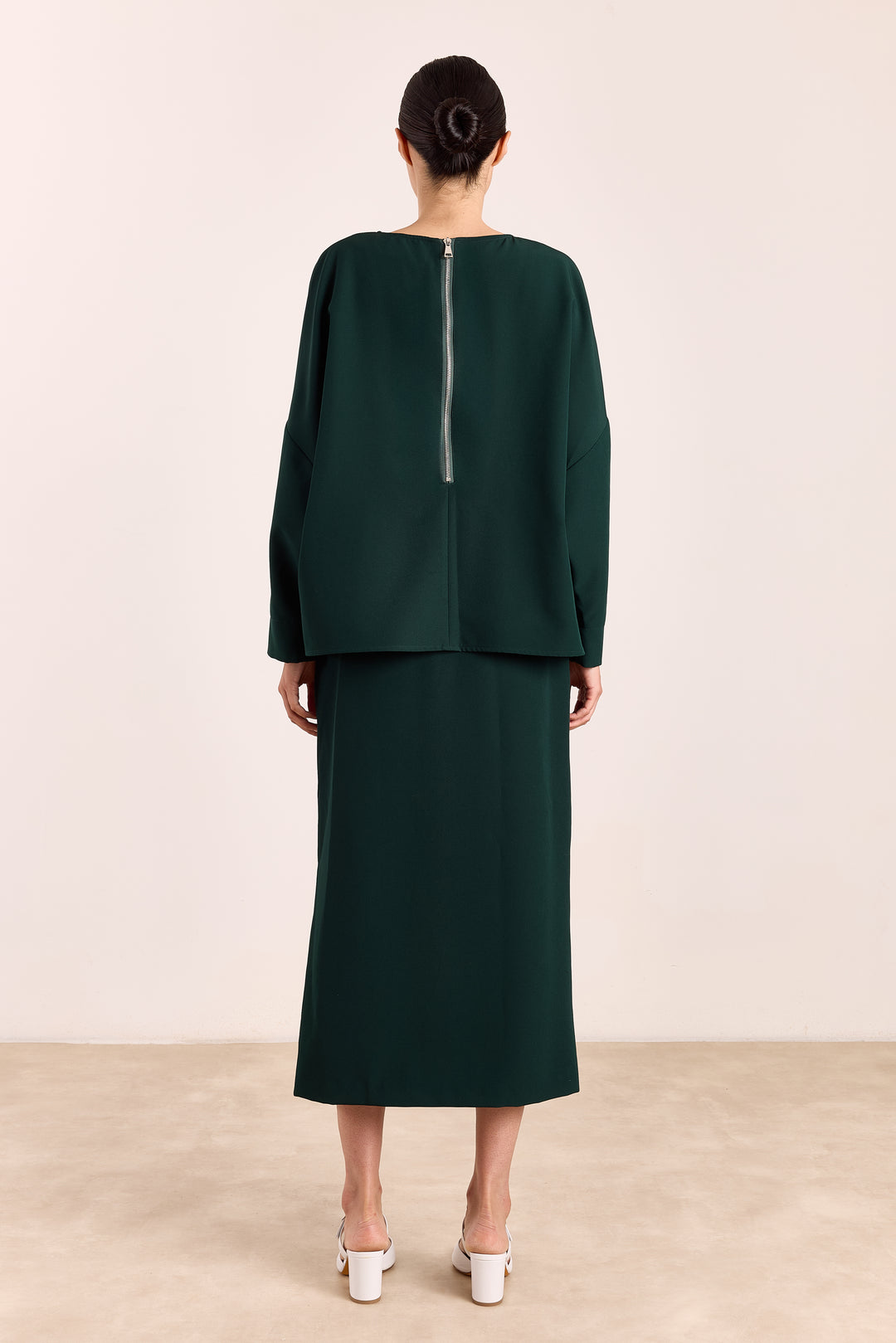 Andre Flowy Crepe Pine Green