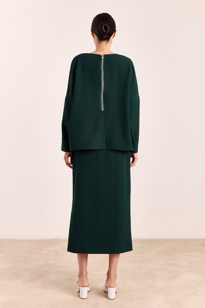 Andre Flowy Crepe Pine Green