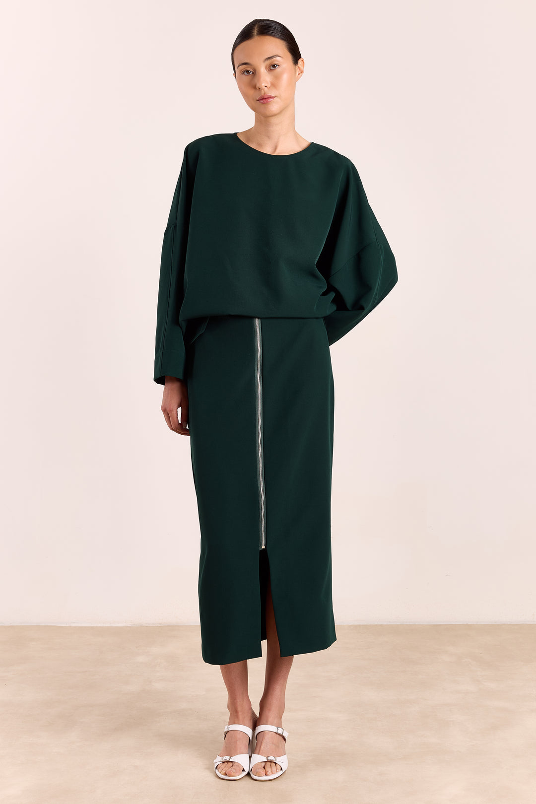 Andre Flowy Crepe Pine Green