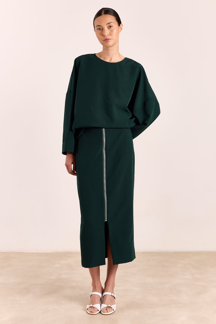 Andre Flowy Crepe Pine Green