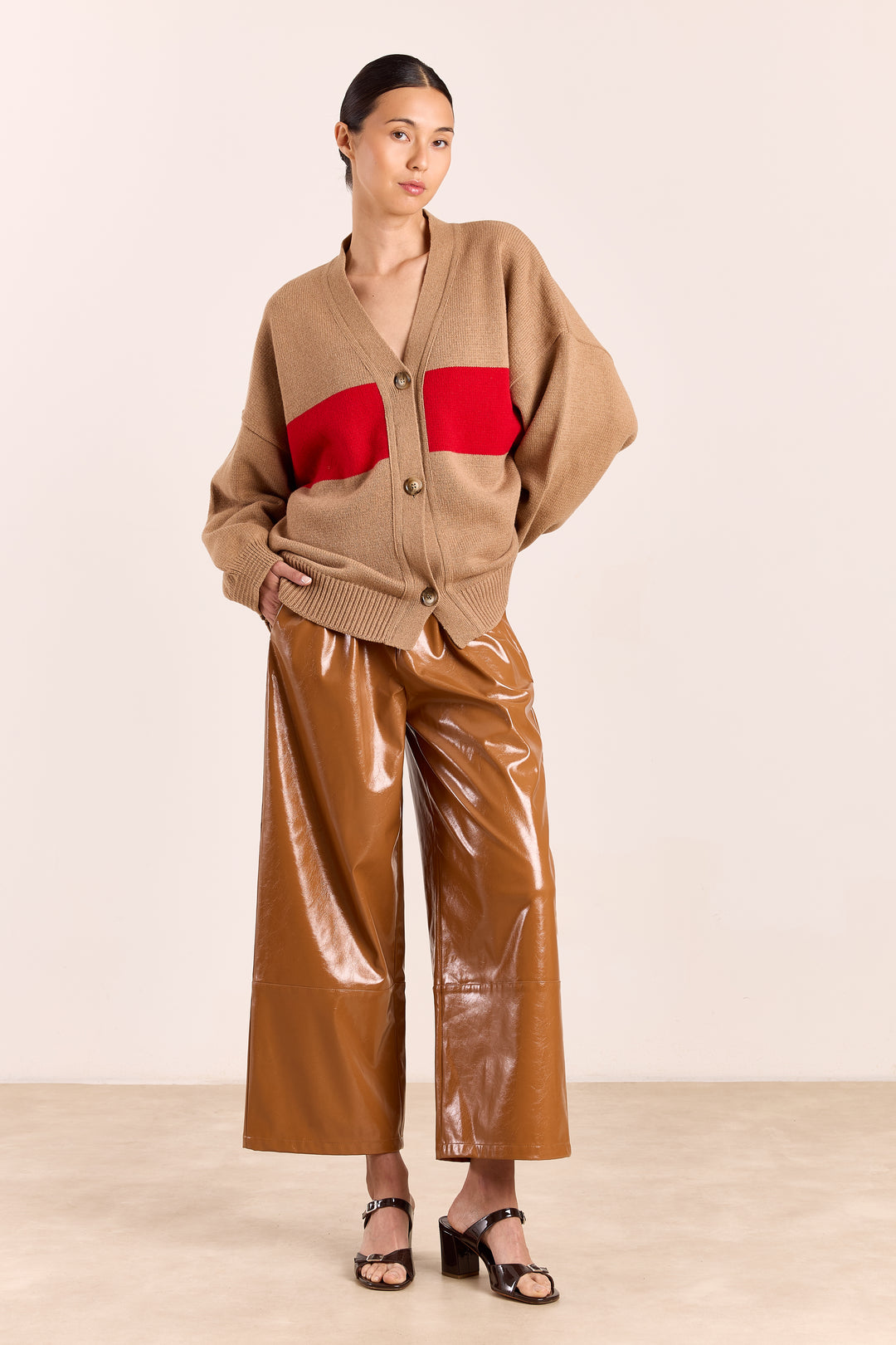 Mouche Wool Blend - Camel/Red