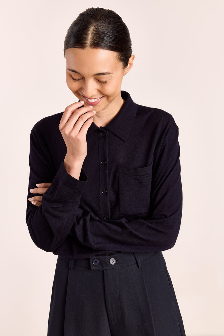 Stevie Merino Wool Navy