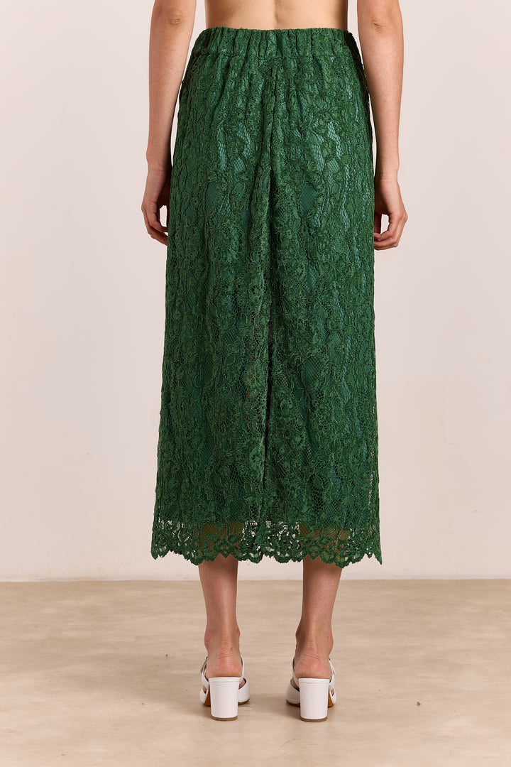Claudette Velvet Lace Emerald Green
