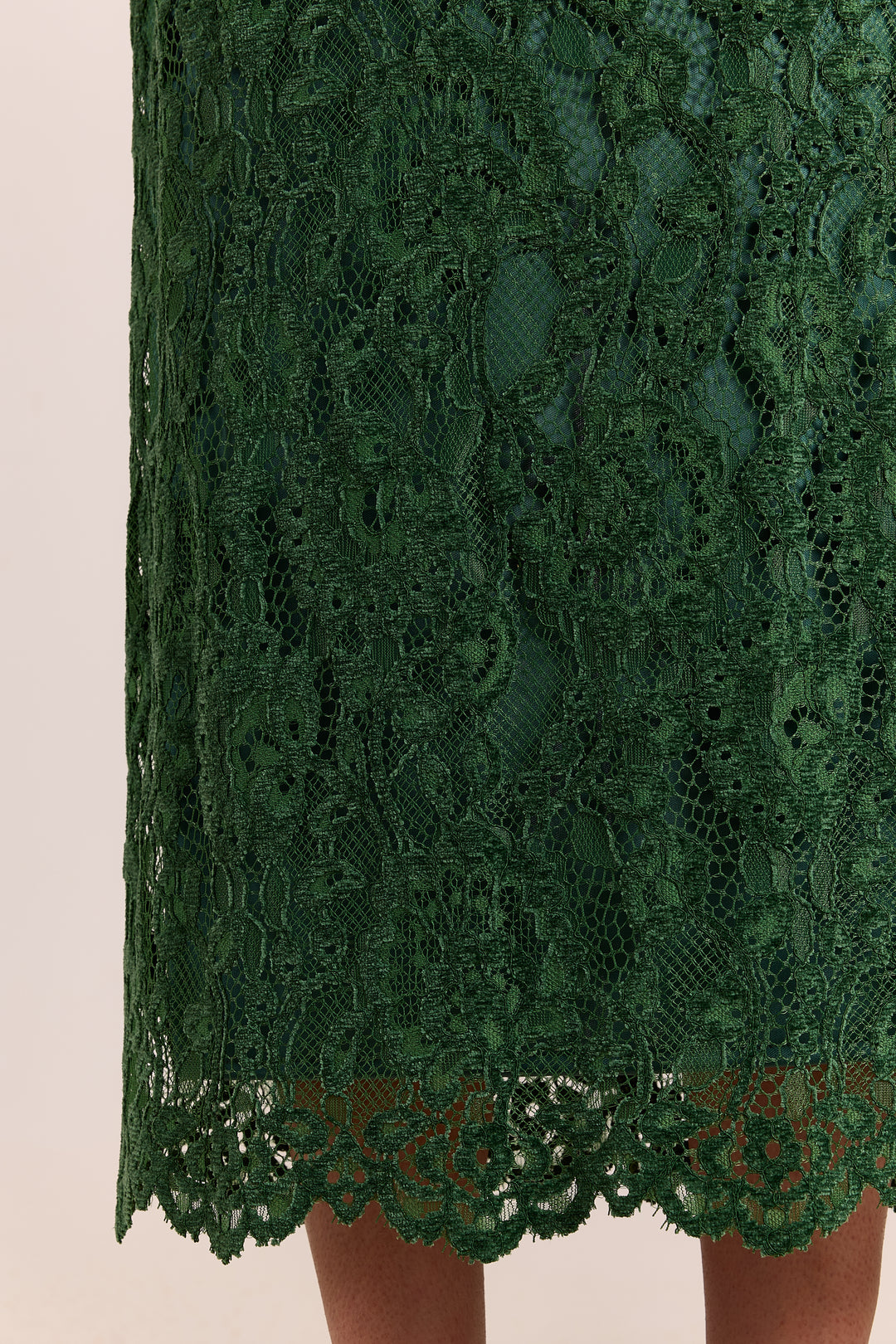 Claudette Velvet Lace Emerald Green