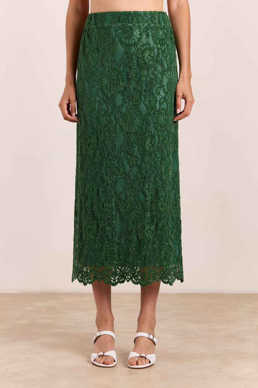 Claudette Velvet Lace Emerald Green
