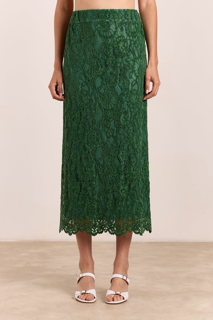 Claudette Velvet Lace Emerald Green