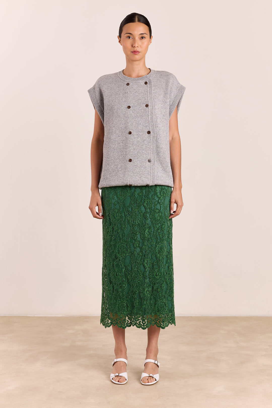 Claudette Velvet Lace Emerald Green