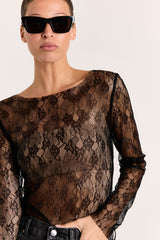 Nathalie Flower Lace Black