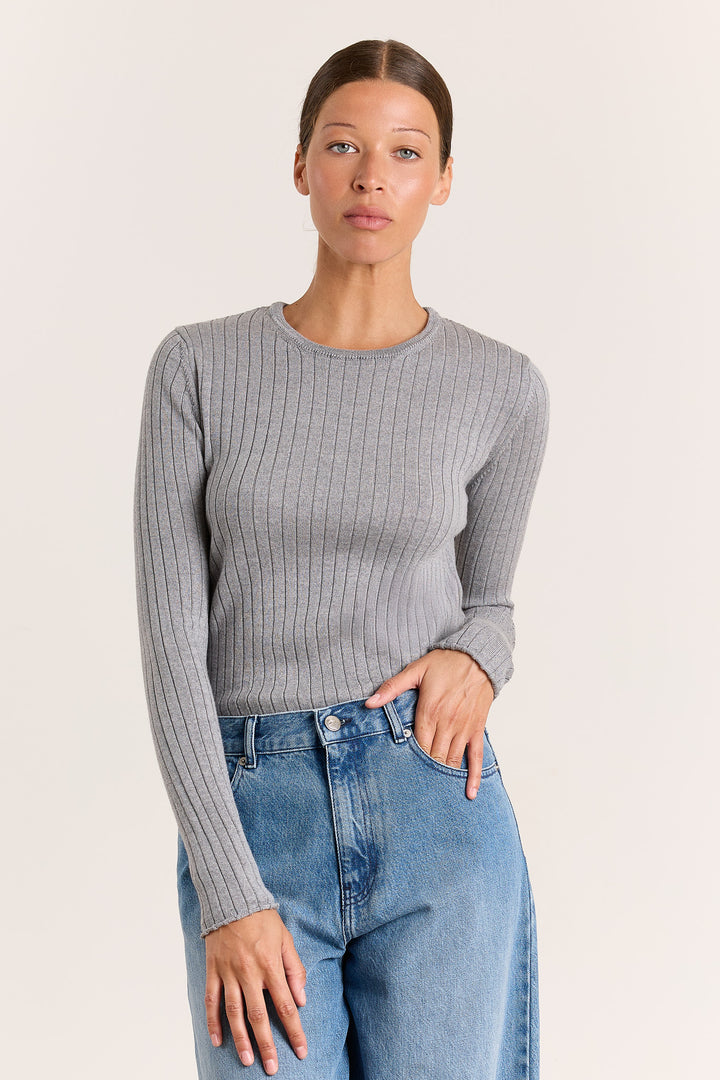 Dana Rib Merino Grey Melange