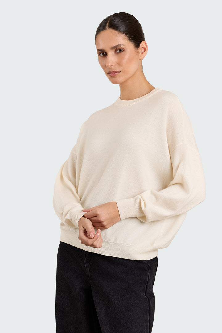 Stephanie Basic Knit Cream