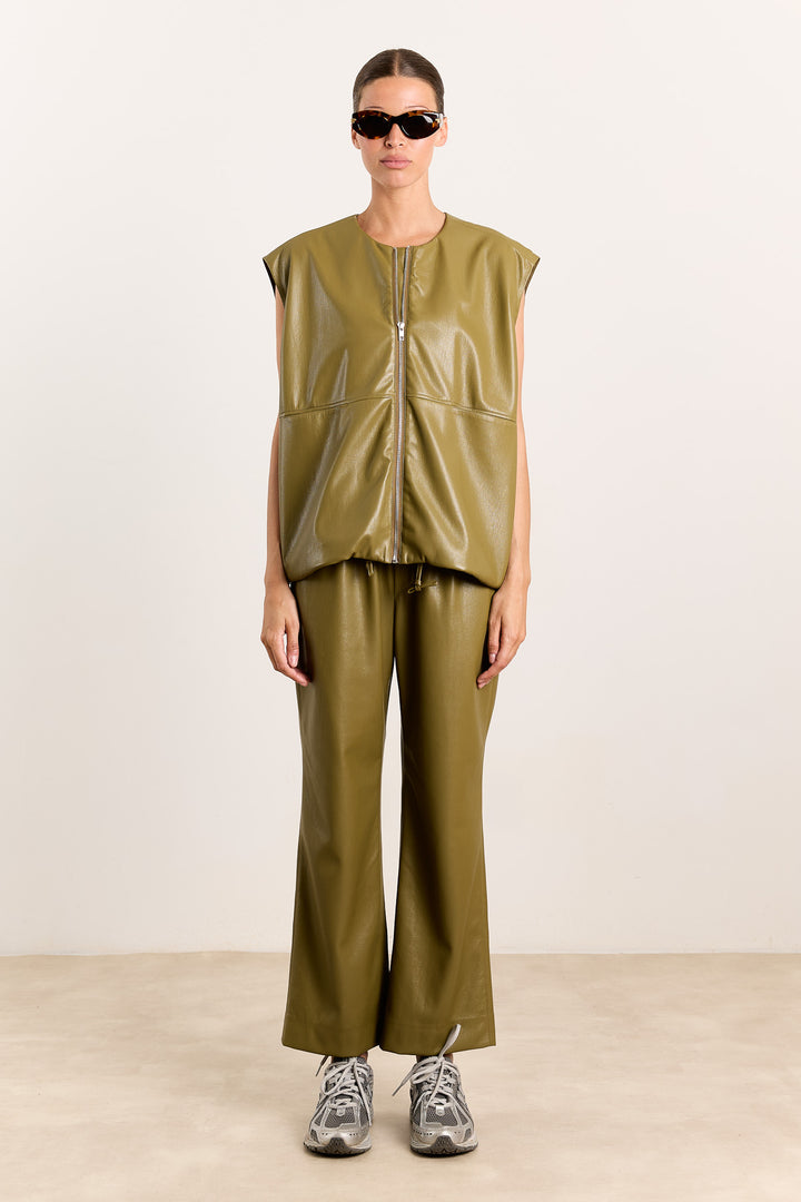 Odette Vegan Leather Olive