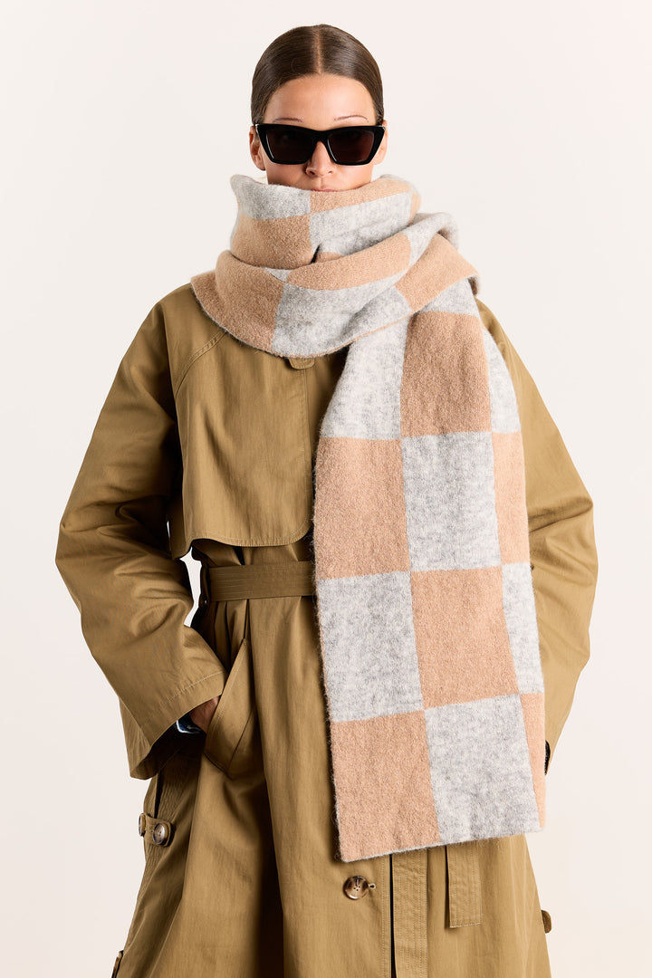 Suzy Checkerboard Camel - Grey
