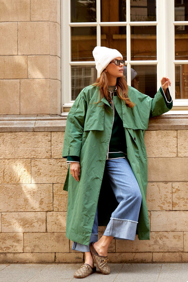 Téa Flowy Trench Green