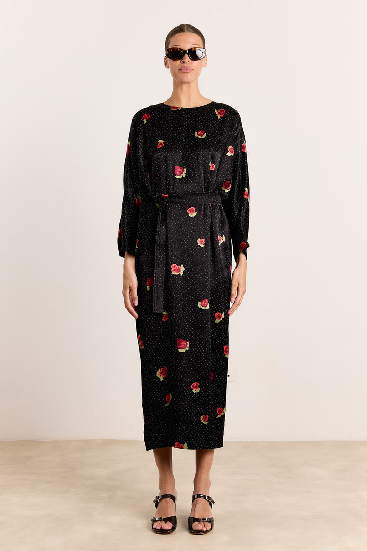 Jools Abstract Rose Print Black