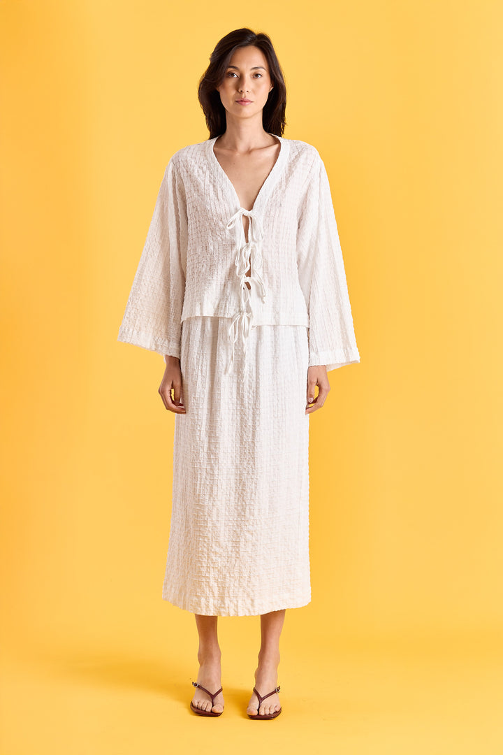 Eloise Check Warp White