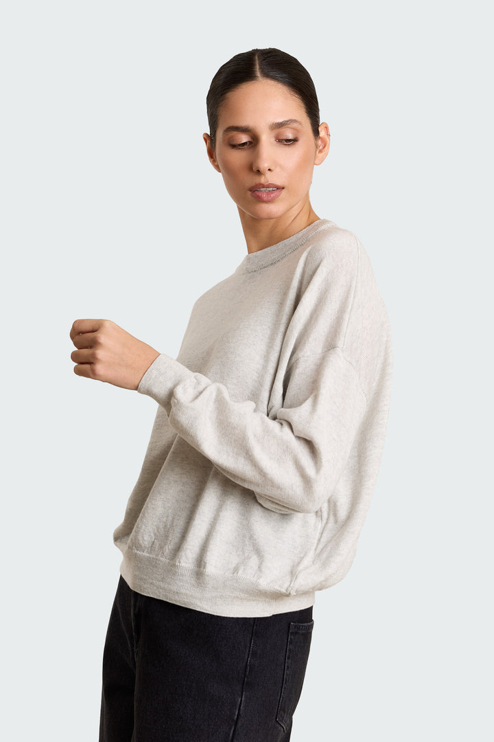 Stephanie Basic Knit Light Grey Melange