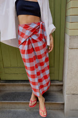 Gisele Colorblock Check Blue/Brick