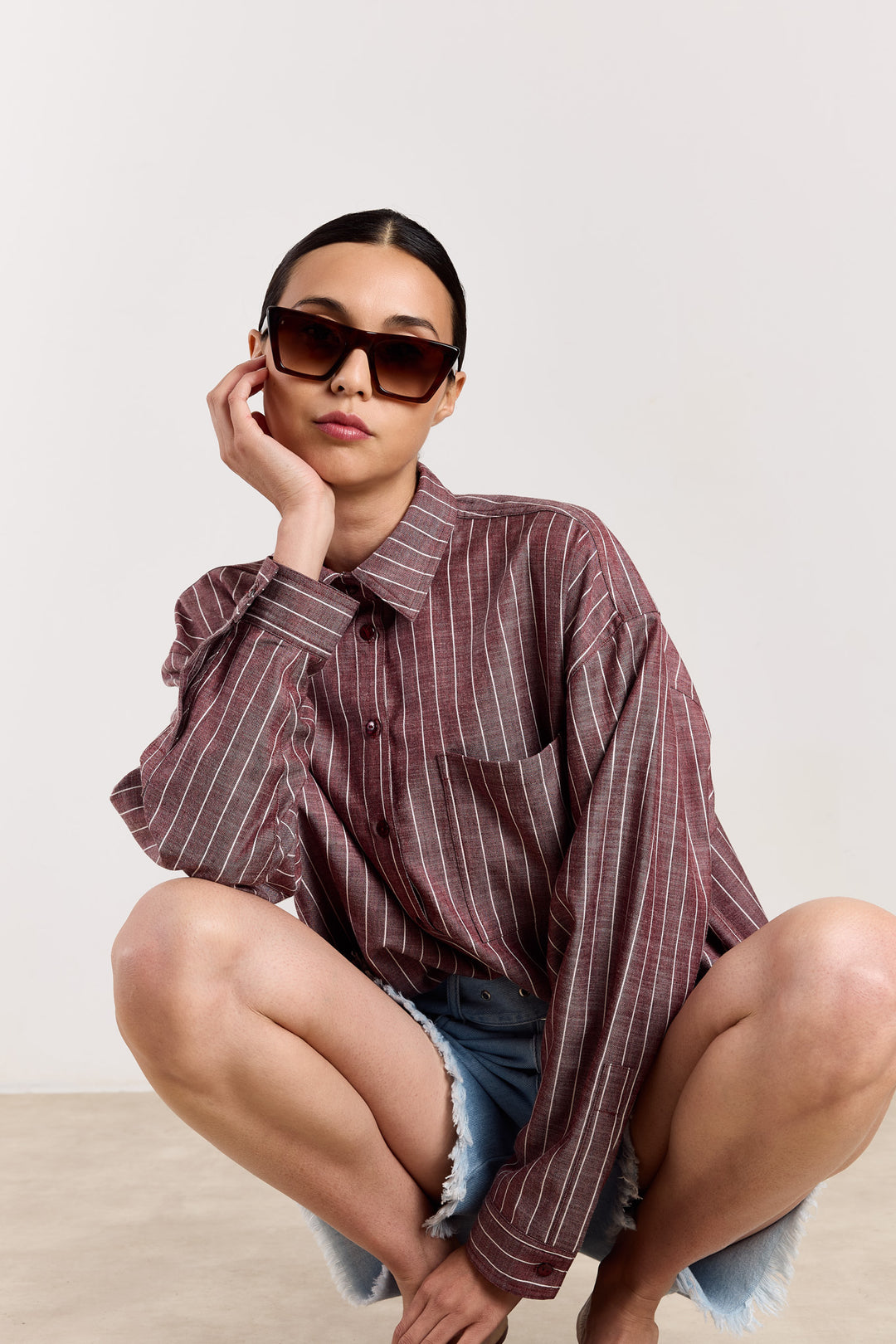 Virginie Pinstripe Cranberry