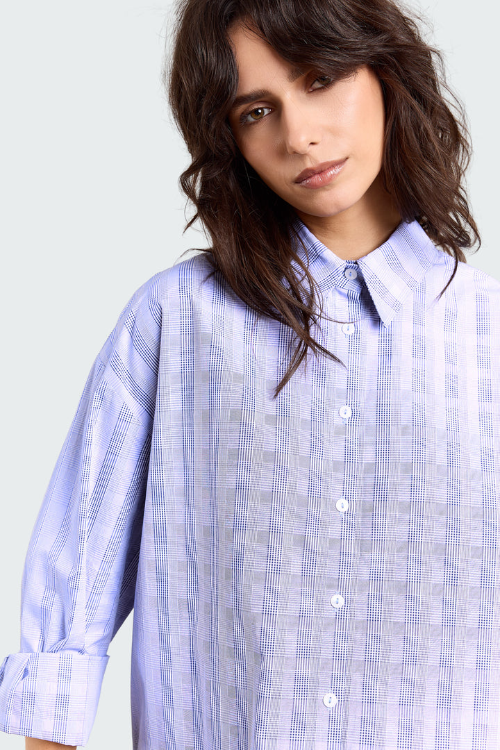 Laura Shirting Bic Blue Check