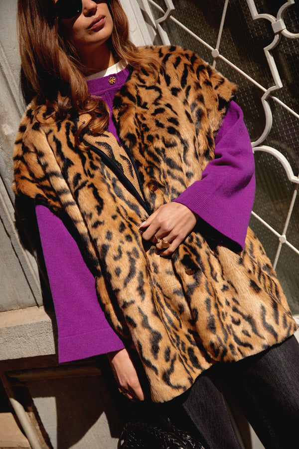 Jojo Tiger Faux Fur Leopard Camel