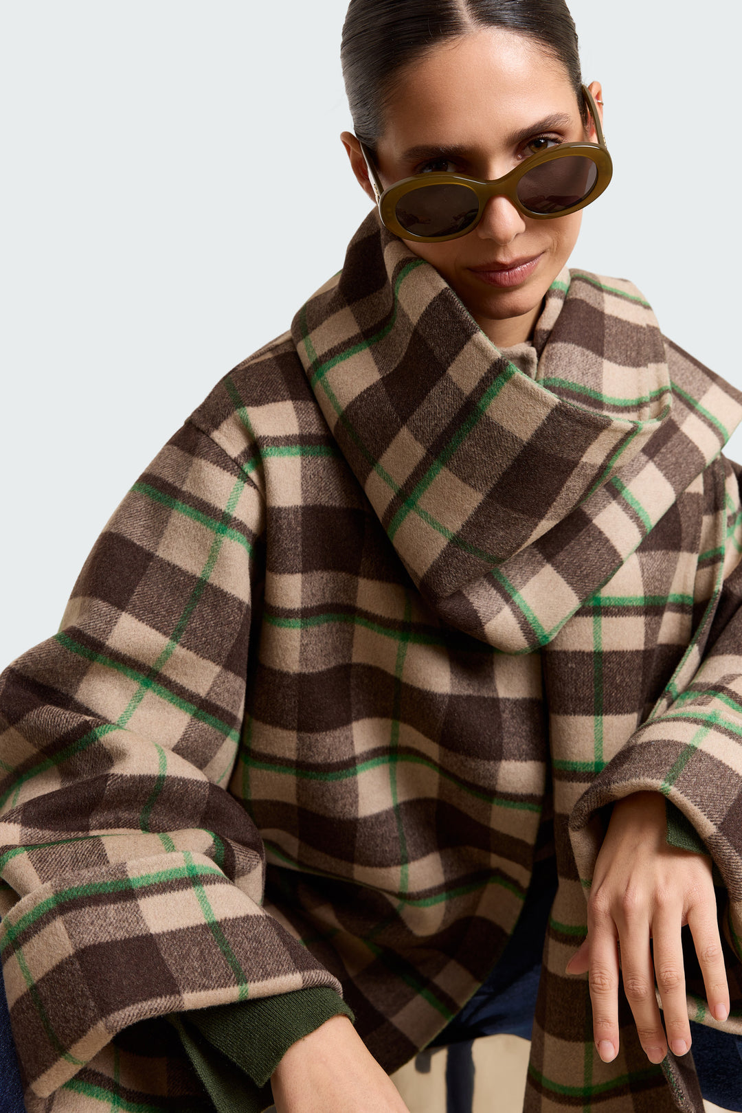 Viggo Double Face Wool Tartan Brown