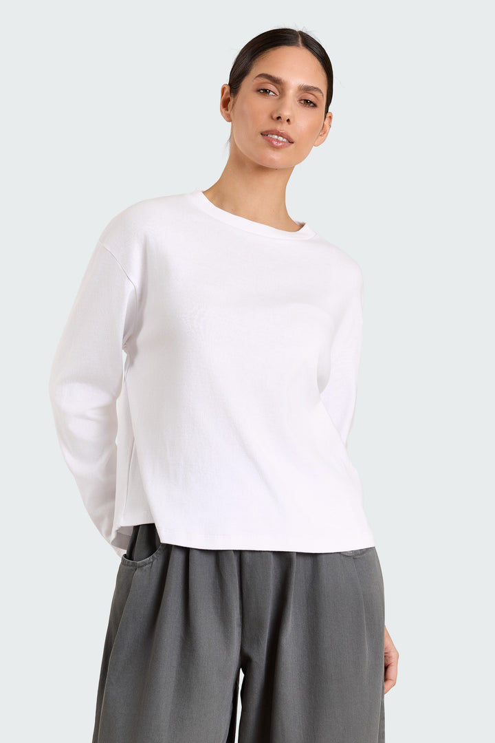 Lila Solid Jersey White