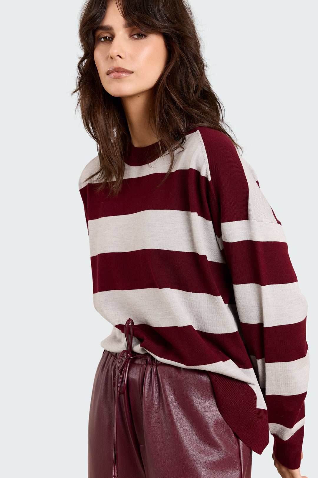 Sasha Merino Burgundy/Grey