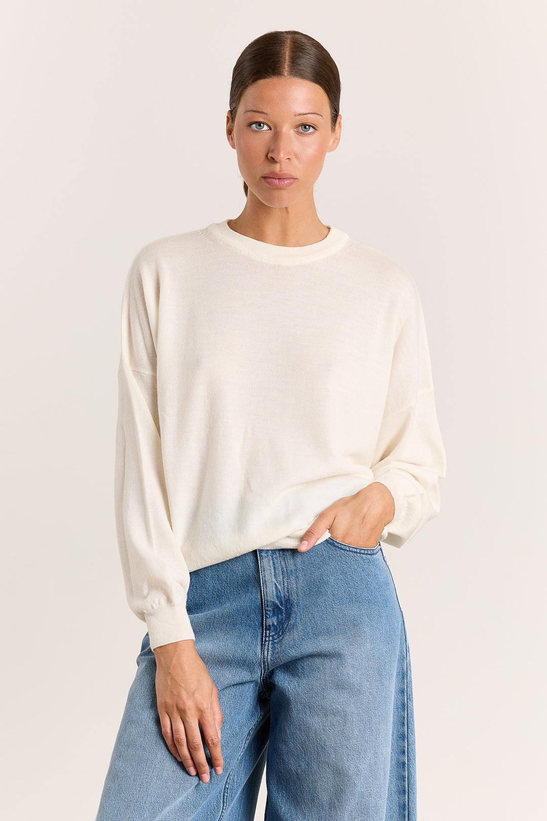 Stephanie Basic Knit Cream