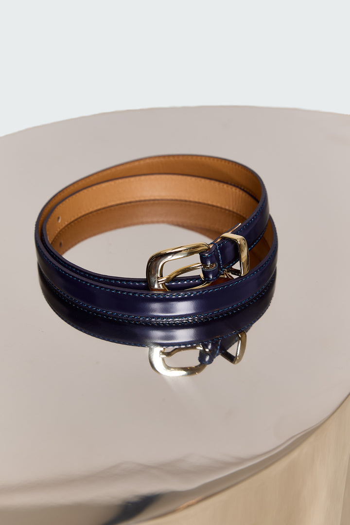 Albin Shiny Leather Navy