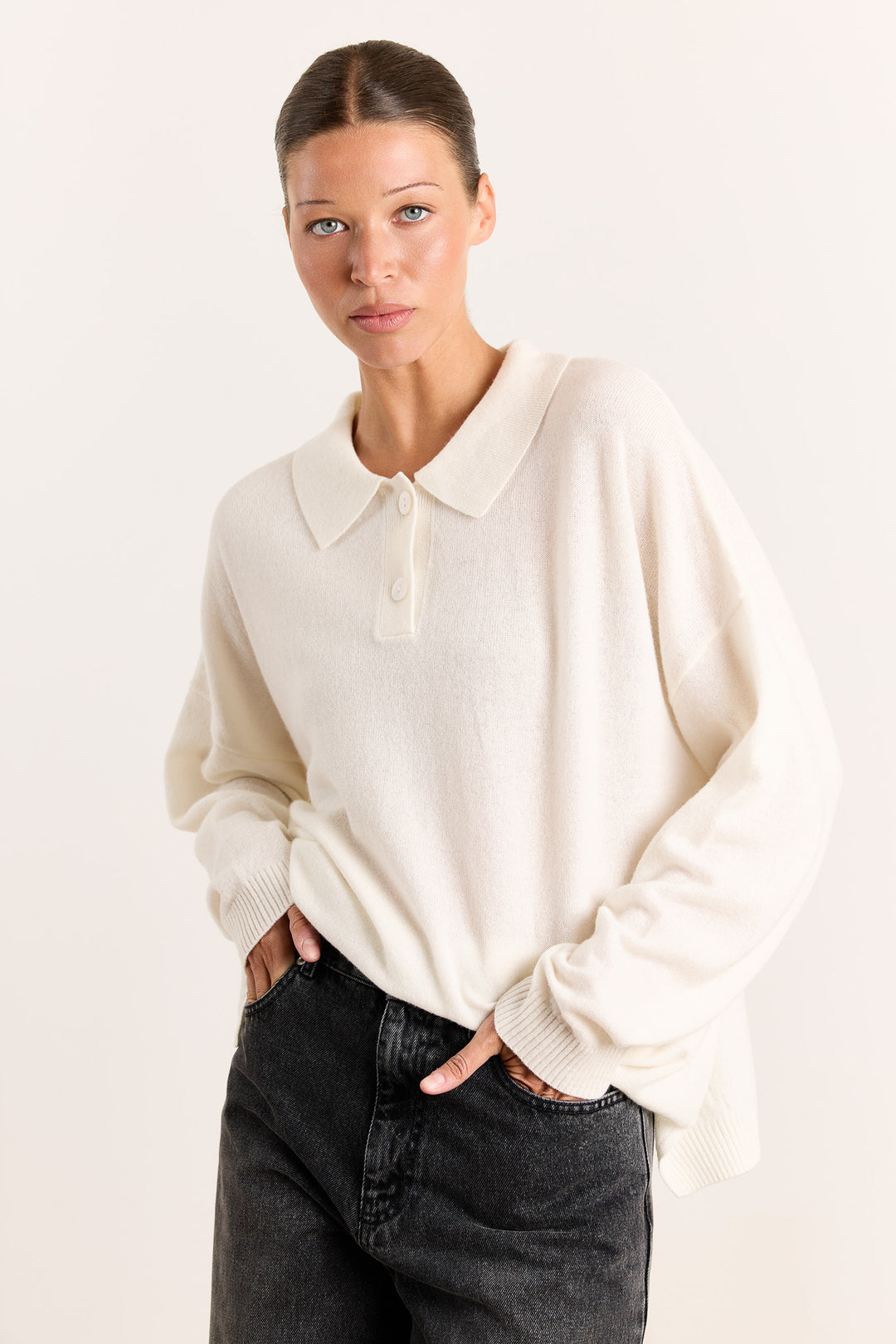 Stacy Cashmere Ecru