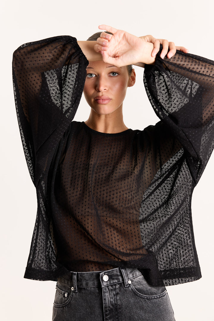 Lizzie Sheer Dots Black
