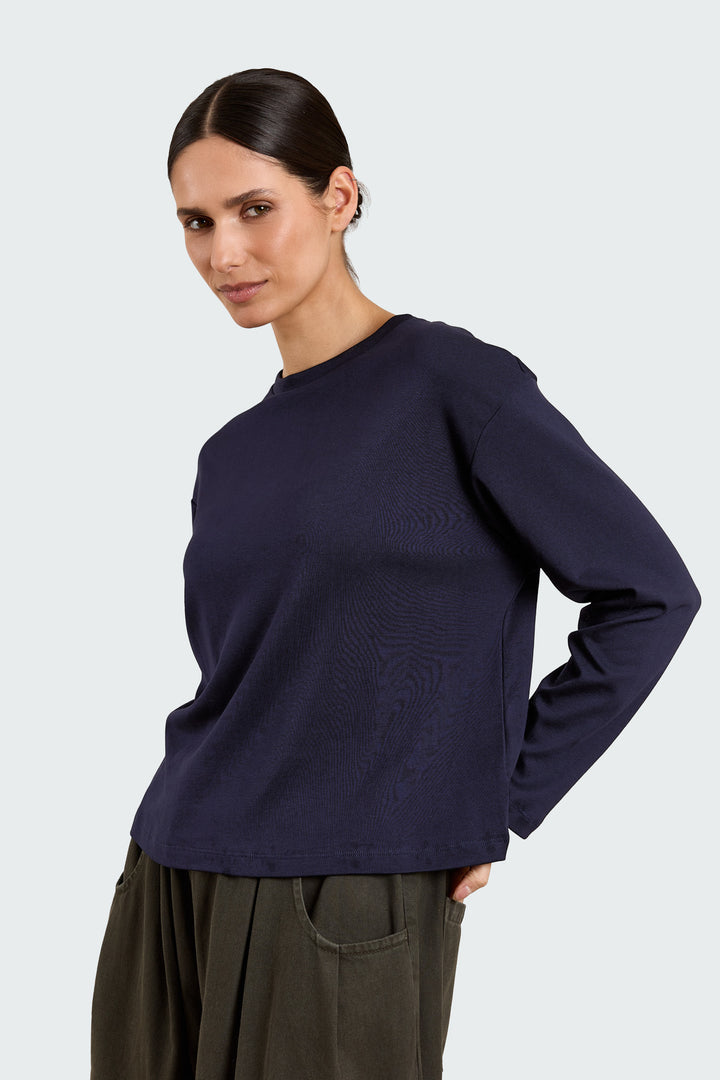 Lila Solid Jersey Navy