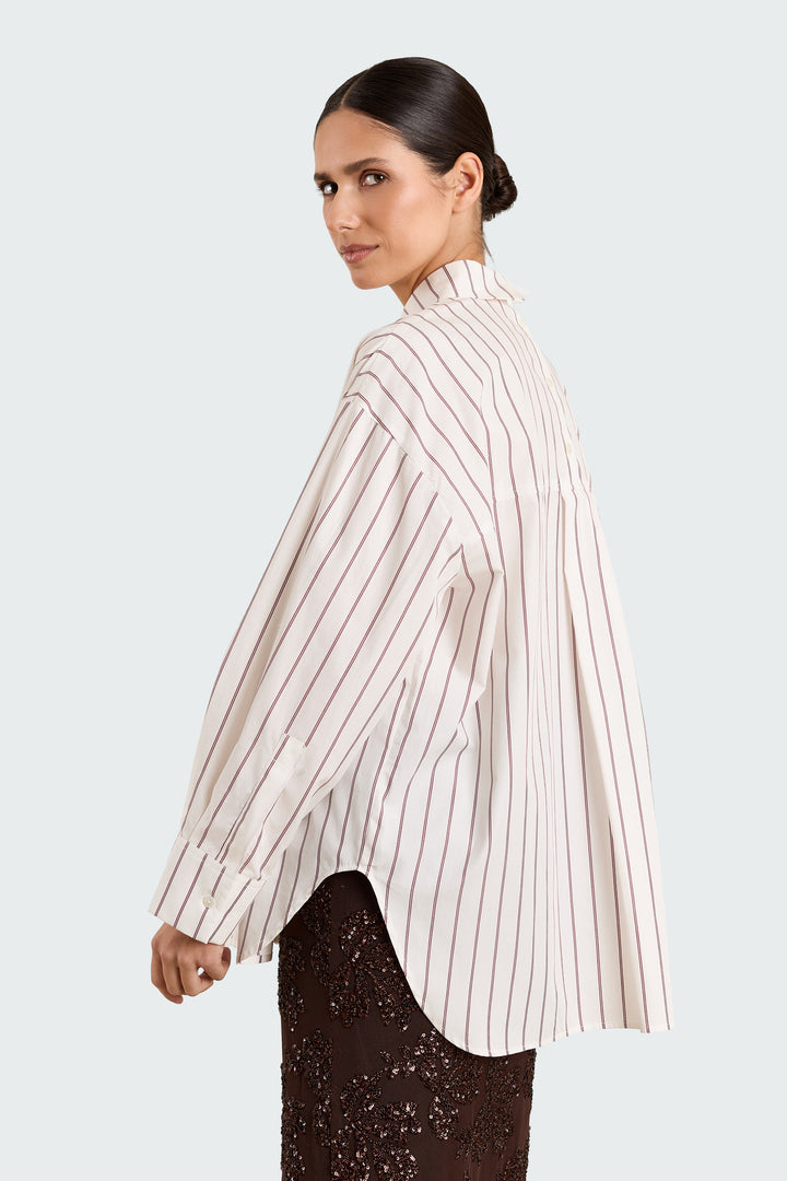 Laura Shirting Stripes Burgundy