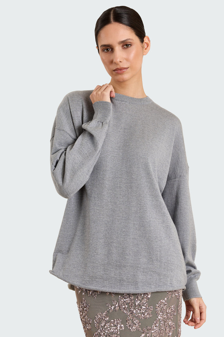 Oline Basic Knit Mid Grey