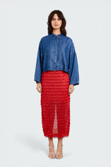 Eloise Fringe Tulle Red