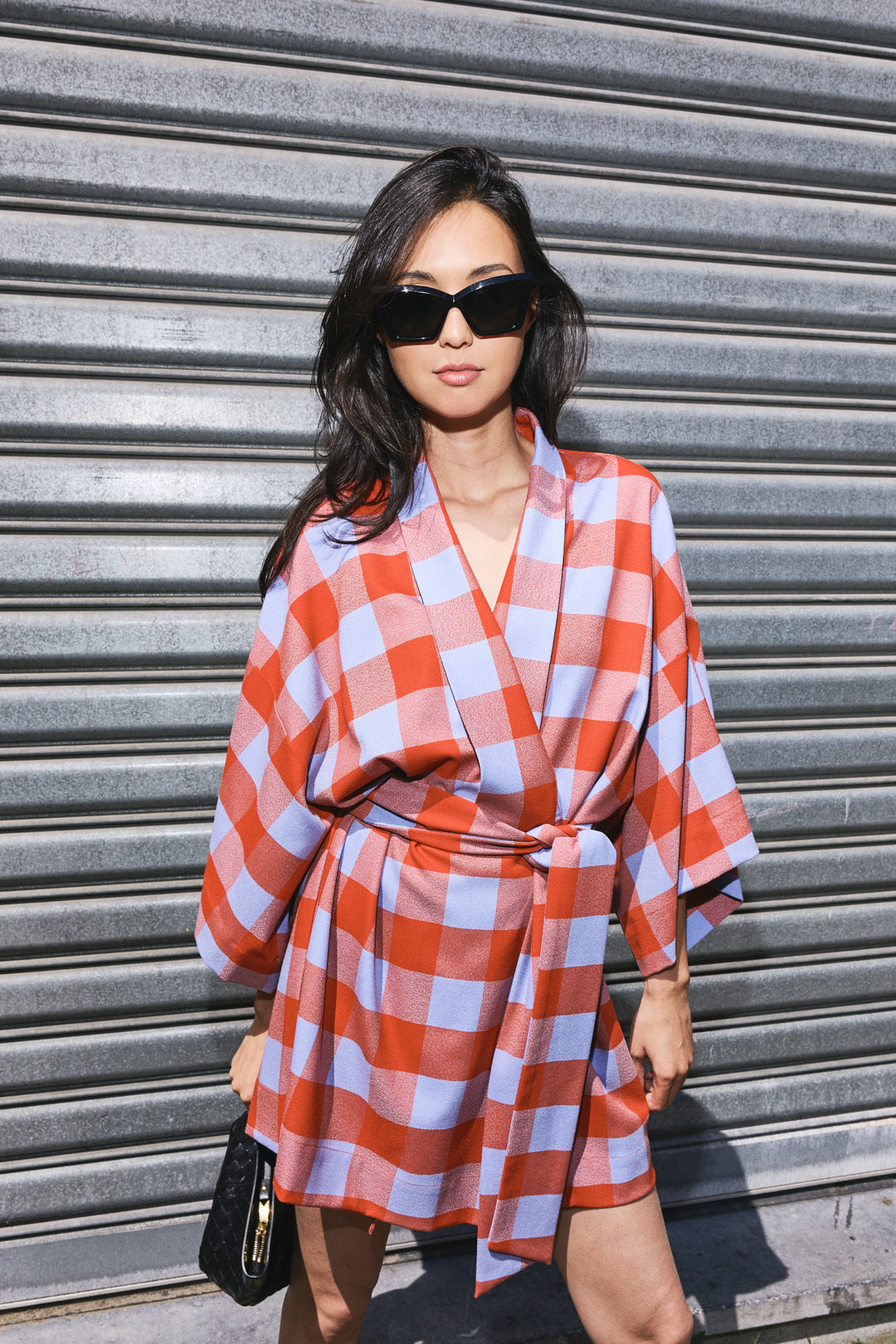 Romina short Colorblock Check Blue/Brick