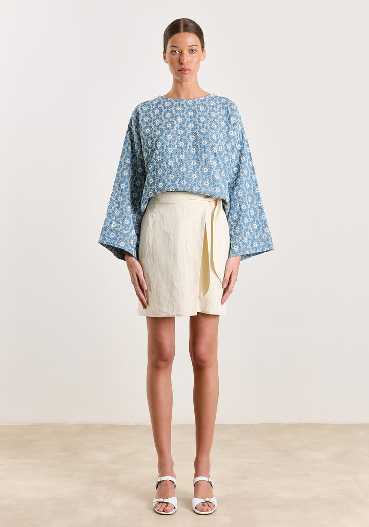 Janou Short Summer Linen Blend Off White