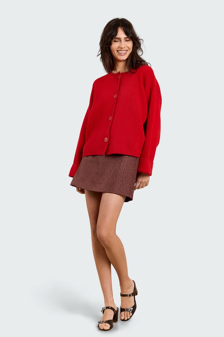 Agnes Metallic Jacquard Brandy Brown
