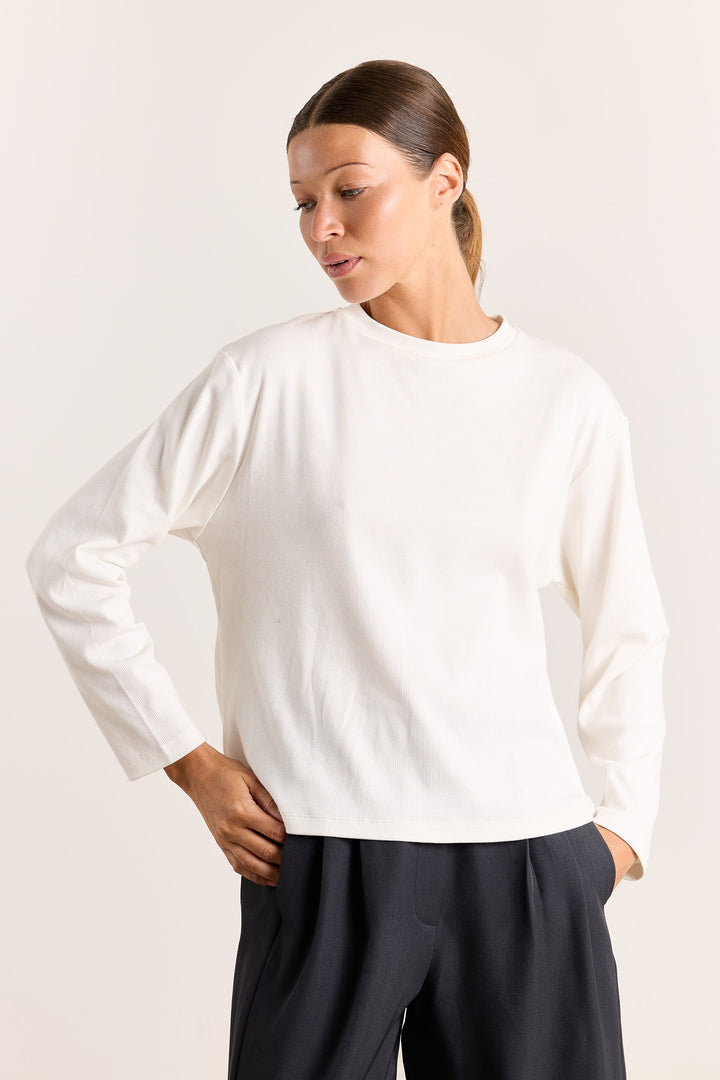 Lila Rib Jersey Off White