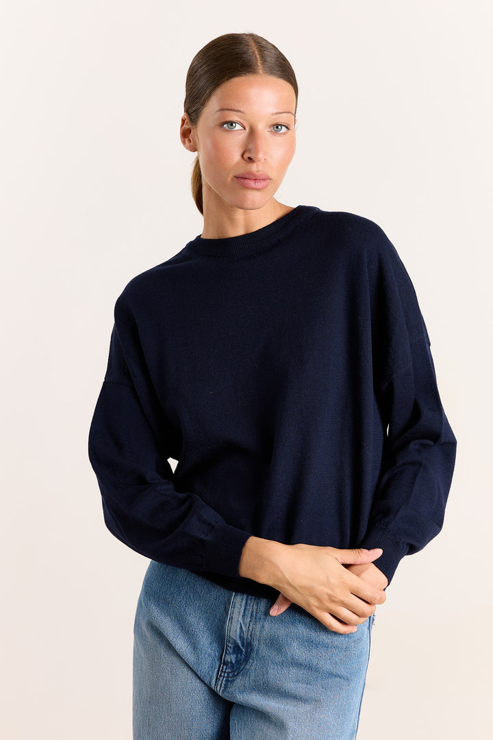 Stephanie Basic Knit Navy