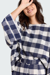 Carina Boucle Check Navy/White