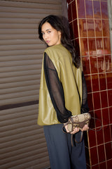 Teddy Vegan Leather Olive