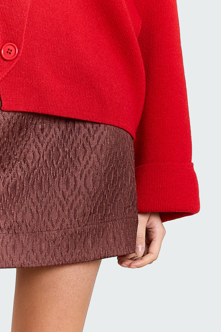 Agnes Metallic Jacquard Brandy Brown