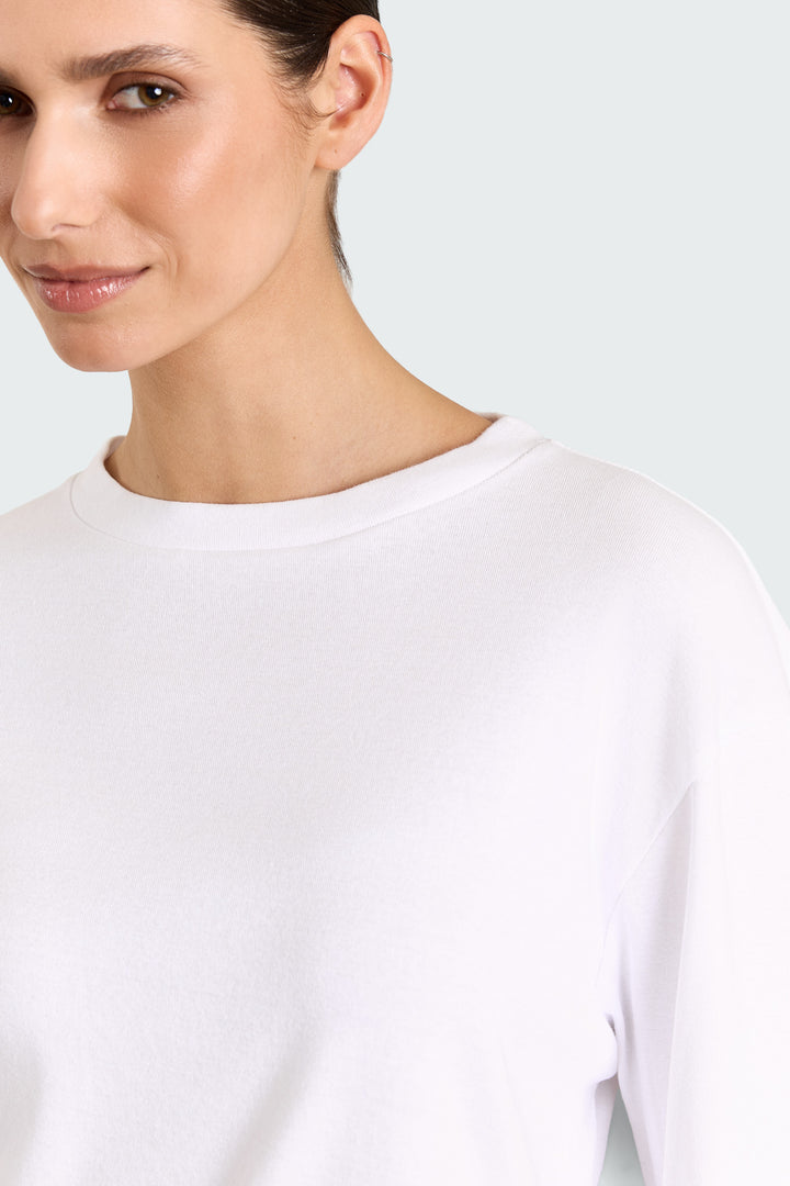 Lila Solid Jersey White