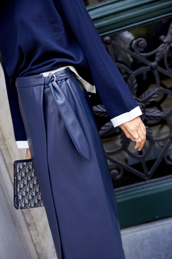Janou Faux Cuir Navy