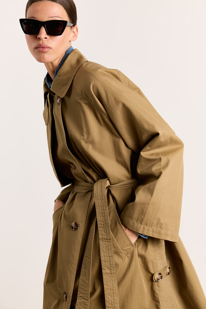 Christel Cotton Trench Olive